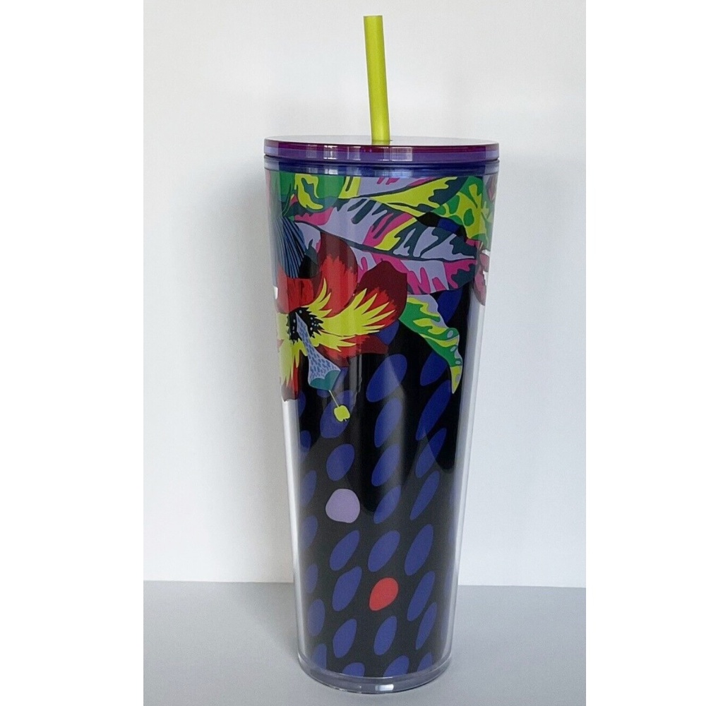 Brand New Starbucks Floral and Leaves Spotted Holo Cold Cup Tumbler